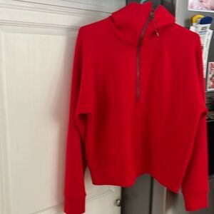 Spanx air essentials half zip medium red
